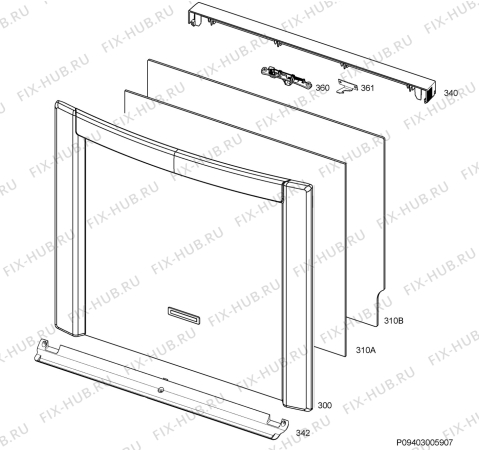 Взрыв-схема плиты (духовки) Husqvarna Electrolux QSG6149W - Схема узла Door